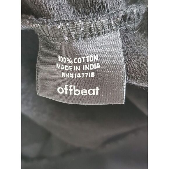 Offbeat Japanese Brand Sweatshirt Mens M Black Embroidered Logo Heavyweight LS - Picture 2 of 9